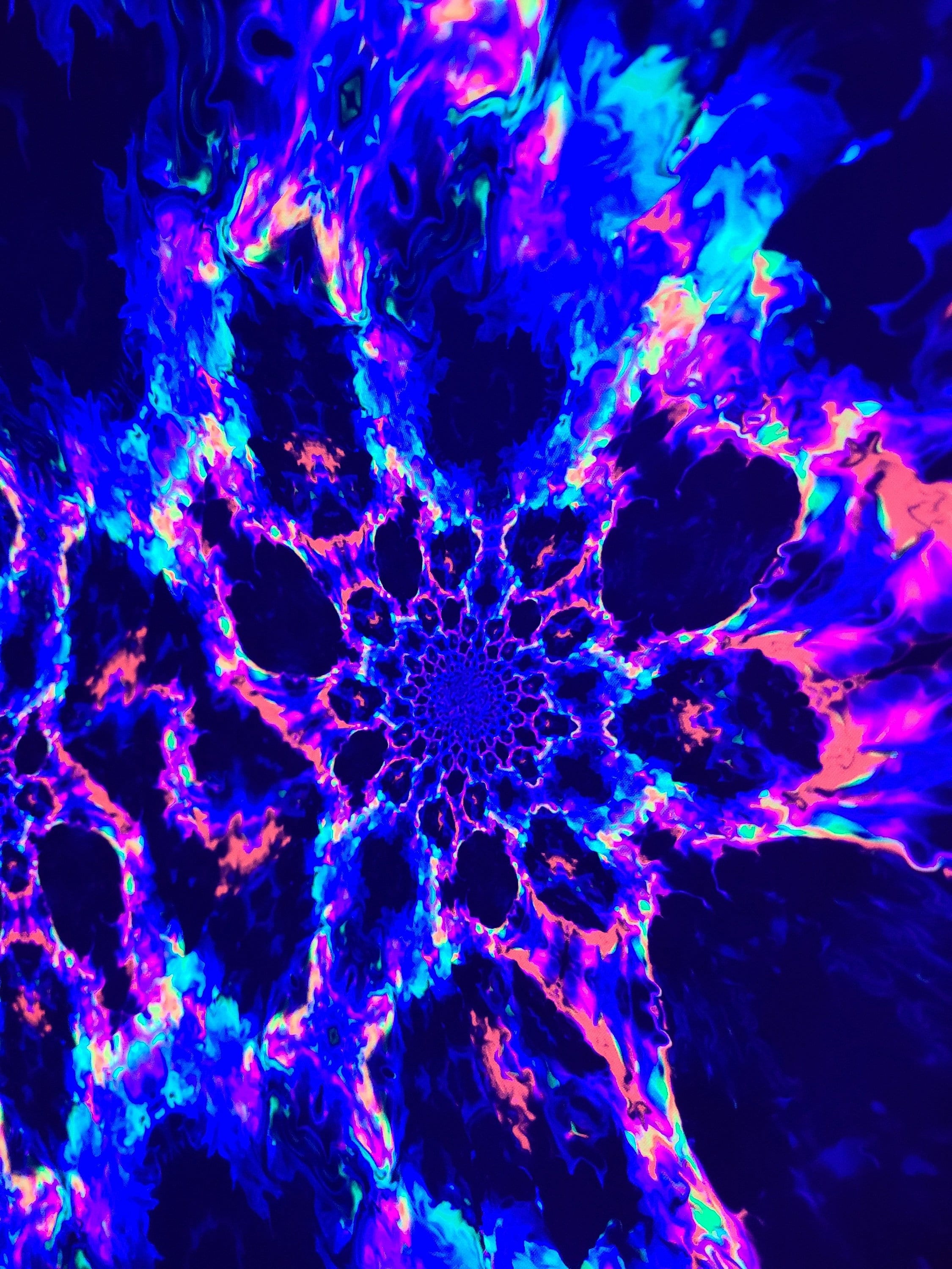 Trip Nebula (Blacklight Tapestry) Psychedelic UV Reactive Fluorescent Wall Hanging