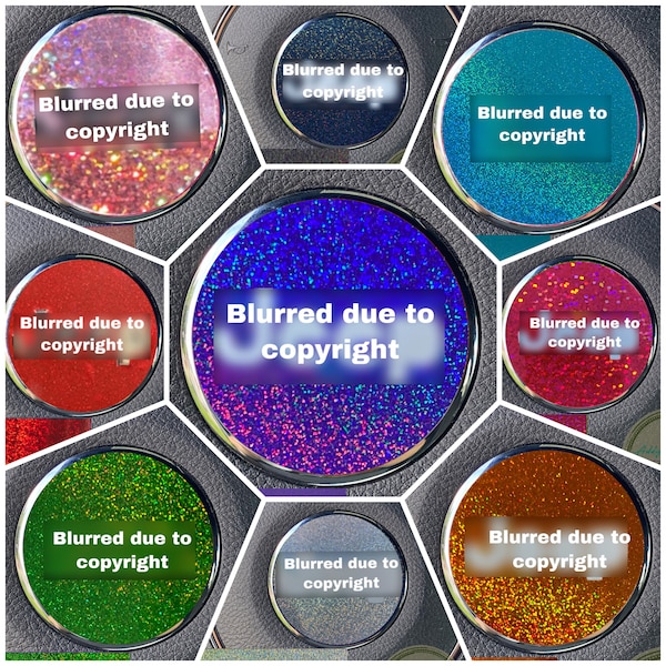 Glitter/Holographic Steering wheel emblem overlay decals