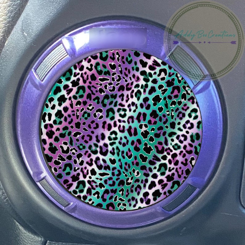Leopard Print Air Vent Decals, AC Vent Decals purple teal leopard