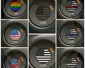 Flag themed push to start button decals PLEASE READ DESCRIPTION
