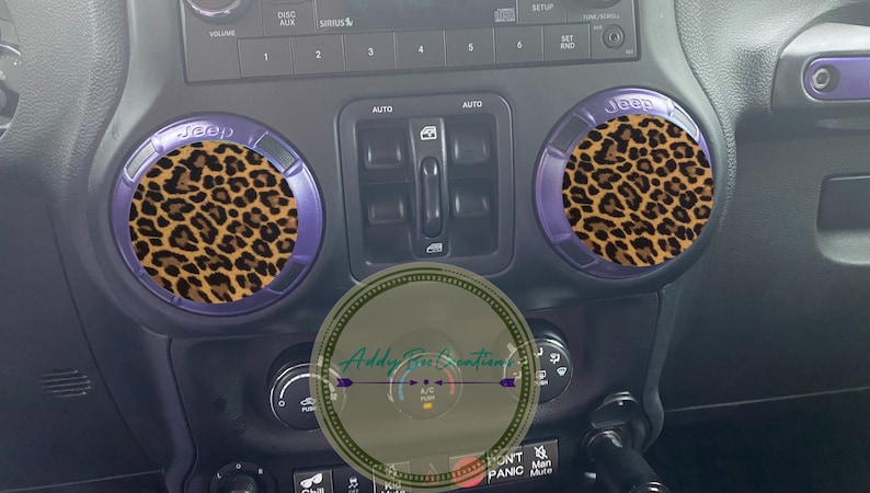 Leopard Print Air Vent Decals, AC Vent Decals afbeelding 1