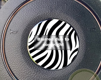 Zebra print steering wheel decal