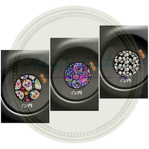 Skull themed push to start button decals