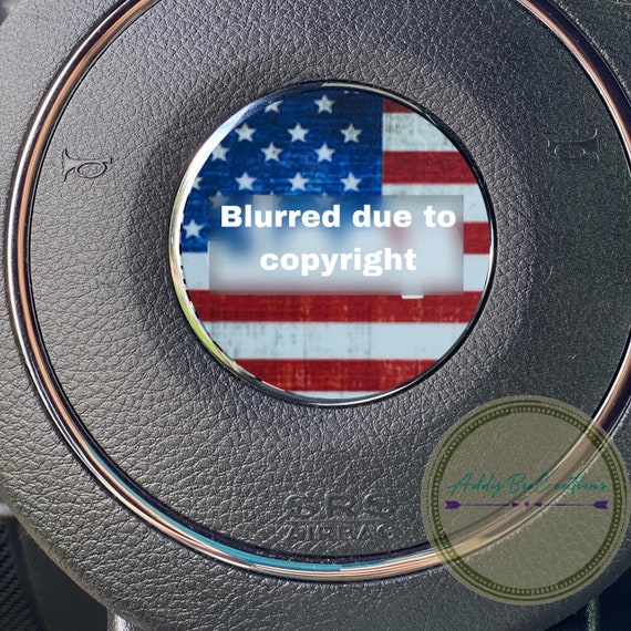 American Flag steering wheel emblem overlay decals