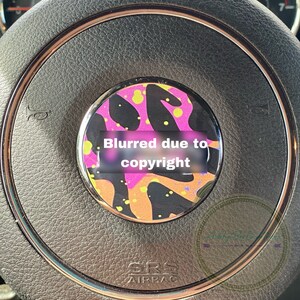 80’s Animal print steering wheel emblem overlay decals