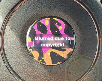 80’s Animal print steering wheel emblem overlay decals