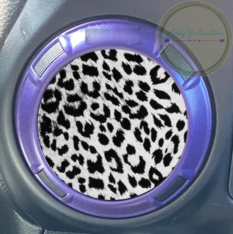 Leopard Print Air Vent Decals, AC Vent Decals Snow Leopard