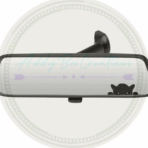 Leopard Peeker rear view mirror/sun visor decal black leopard