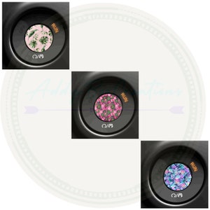 Tropical themed push to start button decals
