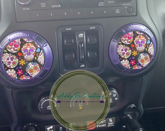 Cartoon sugar skull air vent/AC vent decals