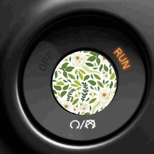 Magnolia print push to start button decals