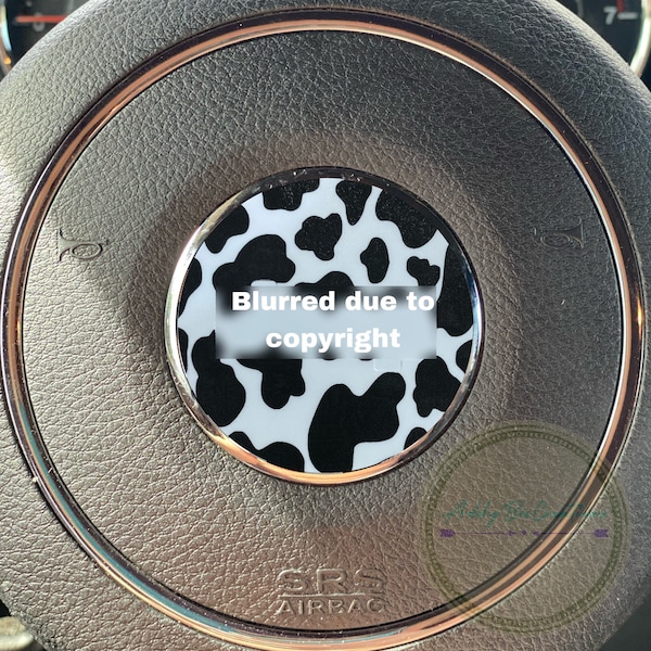 Cow print steering wheel decal