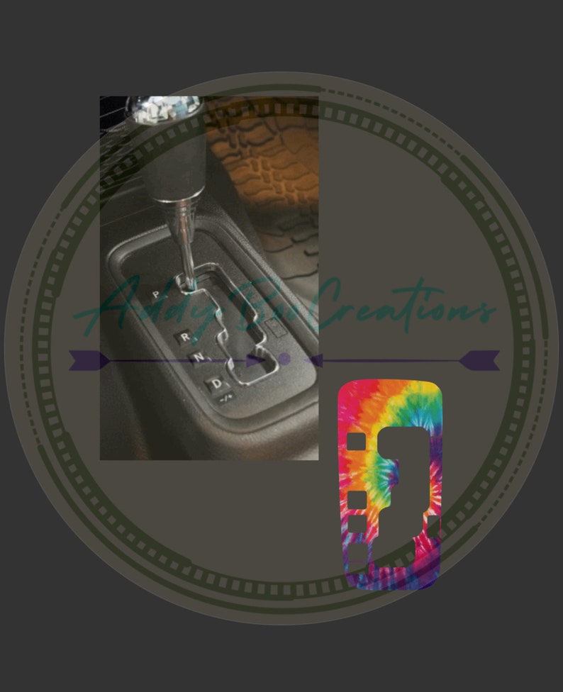 Tie dye themed gear shift plate decals *READ DESCRIPTION Rainbow tie dye