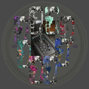 Skull flower gear shift plate decal *READ DESCRIPTION