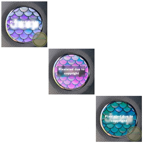 Mermaid steering wheel emblem overlay decals