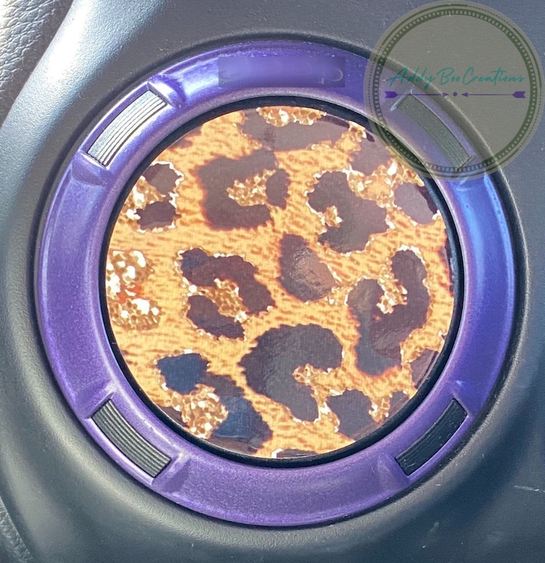 Leopard Print Air Vent Decals, AC Vent Decals Leopard Glitter