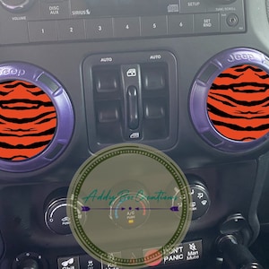 Tiger print air vent/ac vent decals