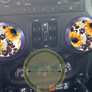 Sunflower and dog print air vent decals