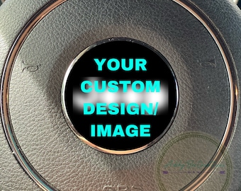 Custom steering wheel decal overlay