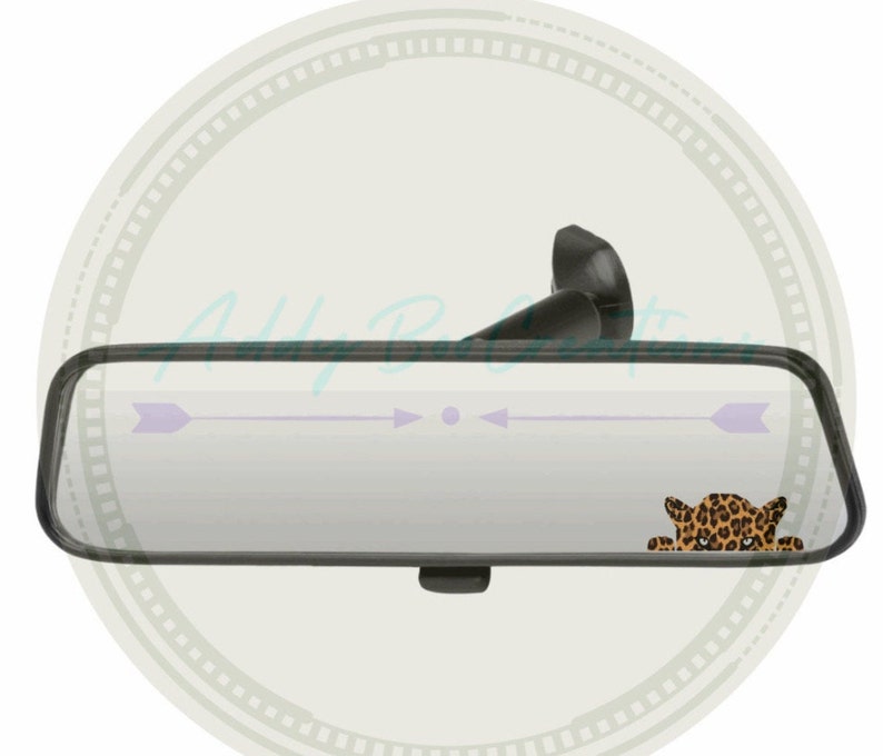 Leopard Peeker rear view mirror/sun visor decal leopard