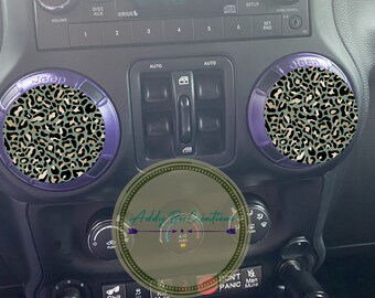 Olive cheetah air vent/AC vent decals
