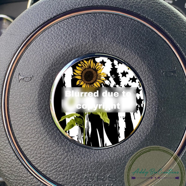 Sunflower stars and stripes steering wheel emblem overlay decal