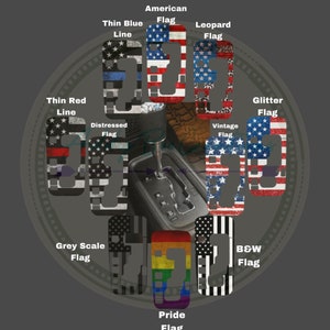 Flag Themed Gear Shift Plate decals *READ DESCRIPTION