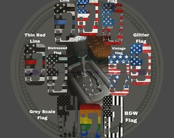 Flag Themed Gear Shift Plate decals *READ DESCRIPTION