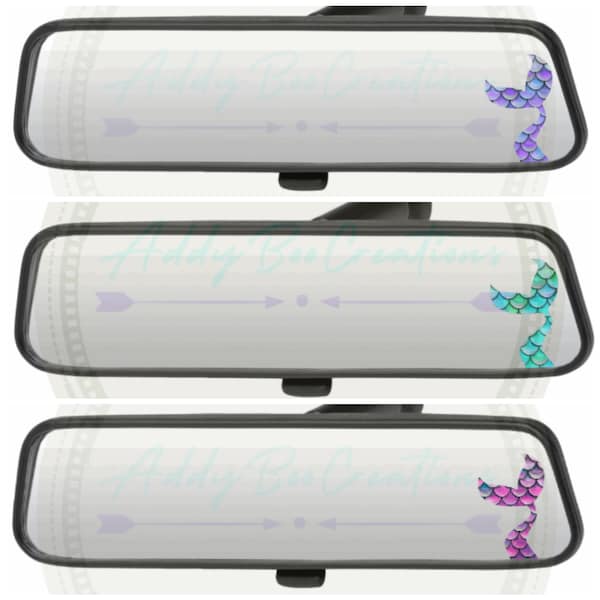 Mermaid Tail Peeker rear view mirror/sun visor decal