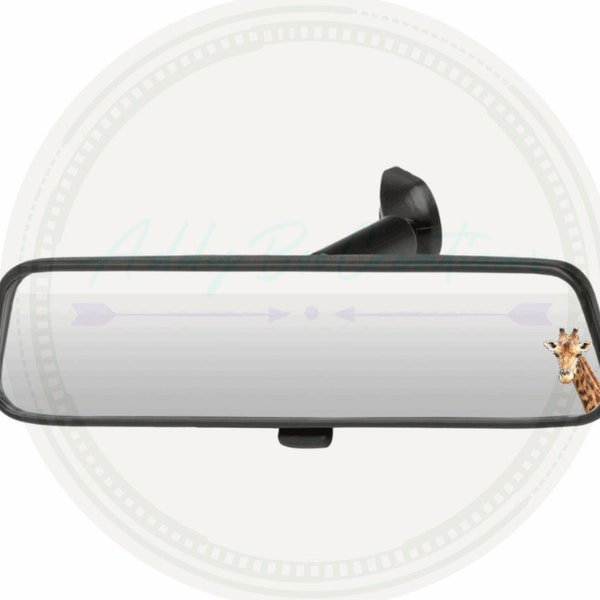 Giraffe Peeker rear view mirror/sun visor decal