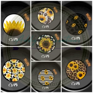 Sunflower themed push to start button decals