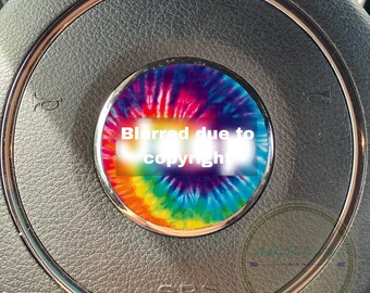 Rainbow tie dye steering wheel decal