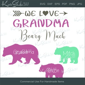 SVG We Love Grandma Beary Much - Sublimation - Instant Download - Cut File - For Cricut - For Silhouette - Commercial Use Cut File - svg33