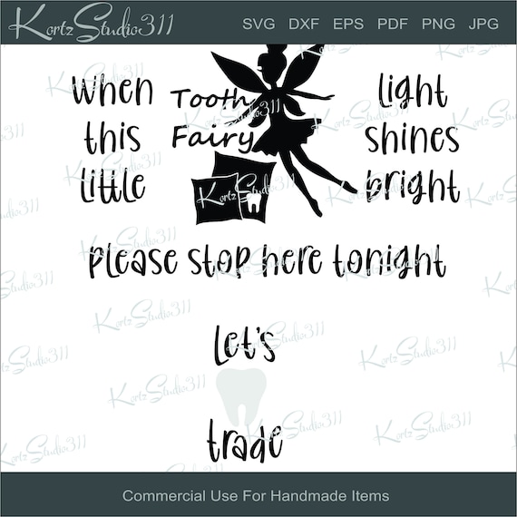 Svg Tooth Fairy Instant Download Eps Dxf Cut File Etsy