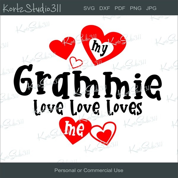 My Grammie Loves Me Svg - Etsy