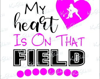 SVG My Heart is on that Field PERSONALIZED - Instant Download - Cut File - For Cricut - For Silhouette - Commercial Use Cut File - svg209