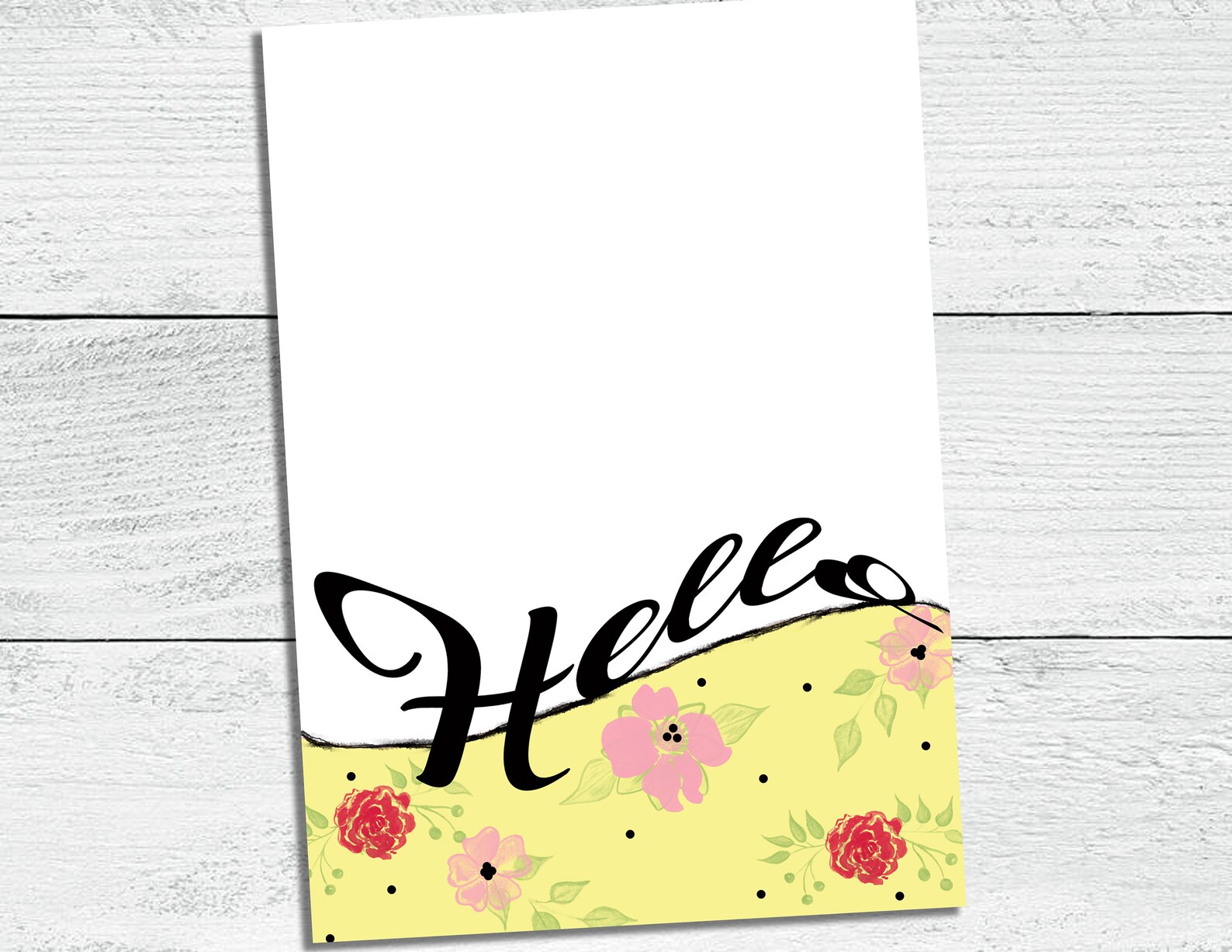 Hello Printable Greeting Card Instant Download Digital | Etsy