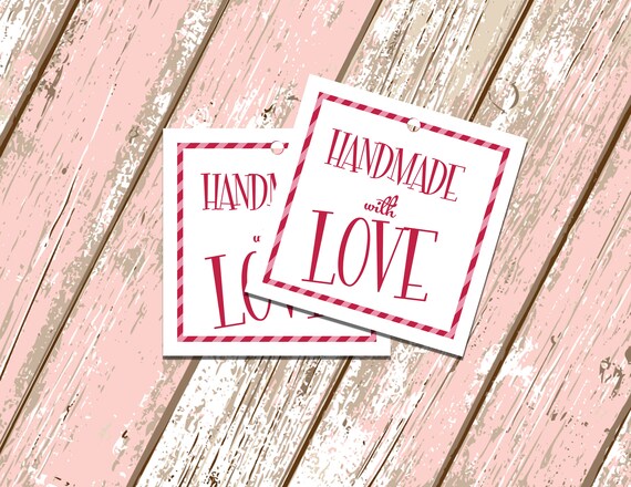 Handmade With Love Printable Tag INSTANT DOWNLOAD Digital | Etsy