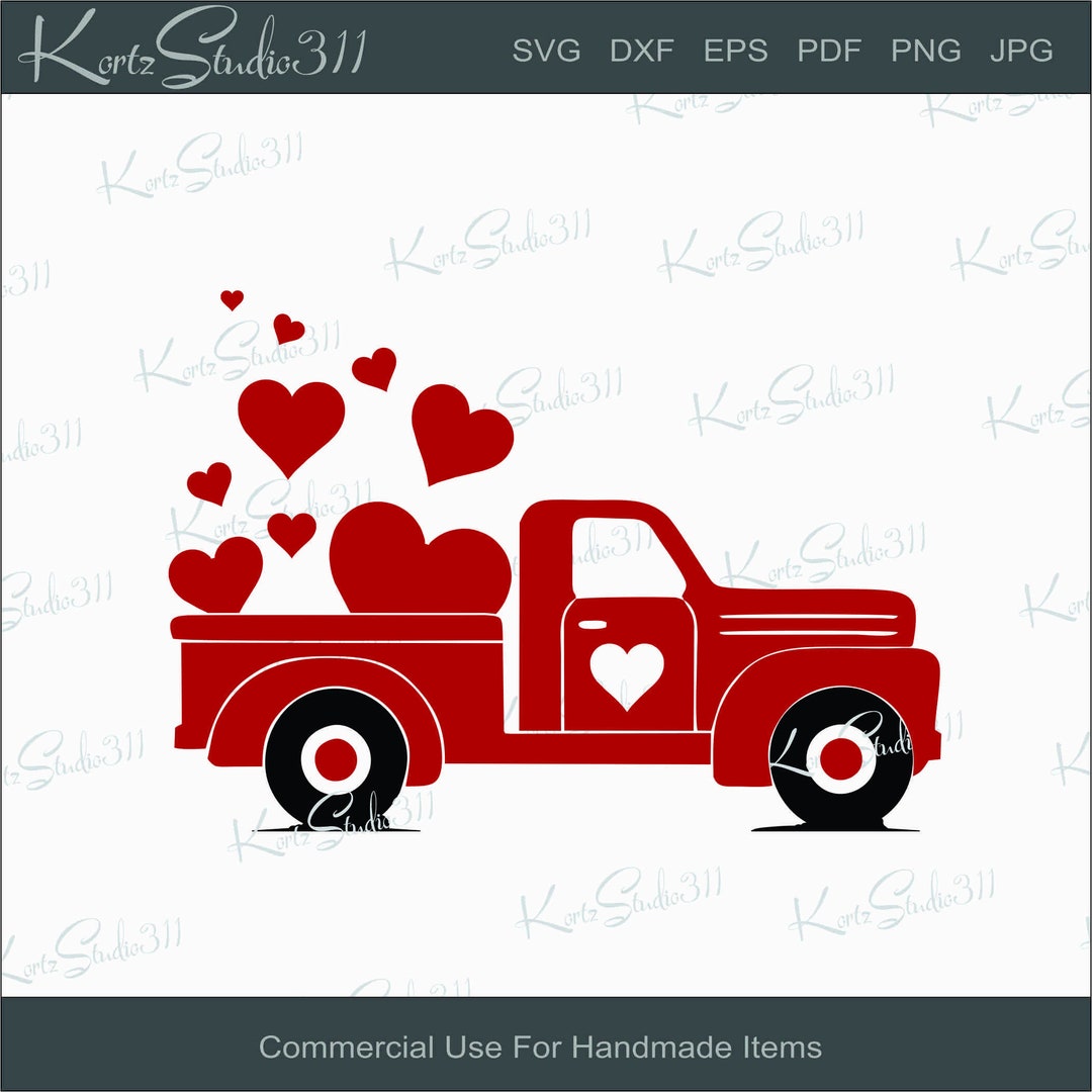 SVG Valentine Truck - Instant Download - Eps - Dxf - Cut File - for ...