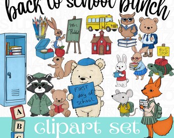 Back to School Bunch Clipart Set - Hand Drawn Clipart - Personal And Commercial Use - PNG Clipart - Jul25