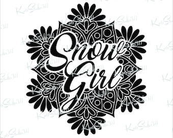 SVG Snow Girl Mandala - Sublimation - Instant Download - Cut File - For Cricut - For Silhouette - Commercial Use Cut File - svg248