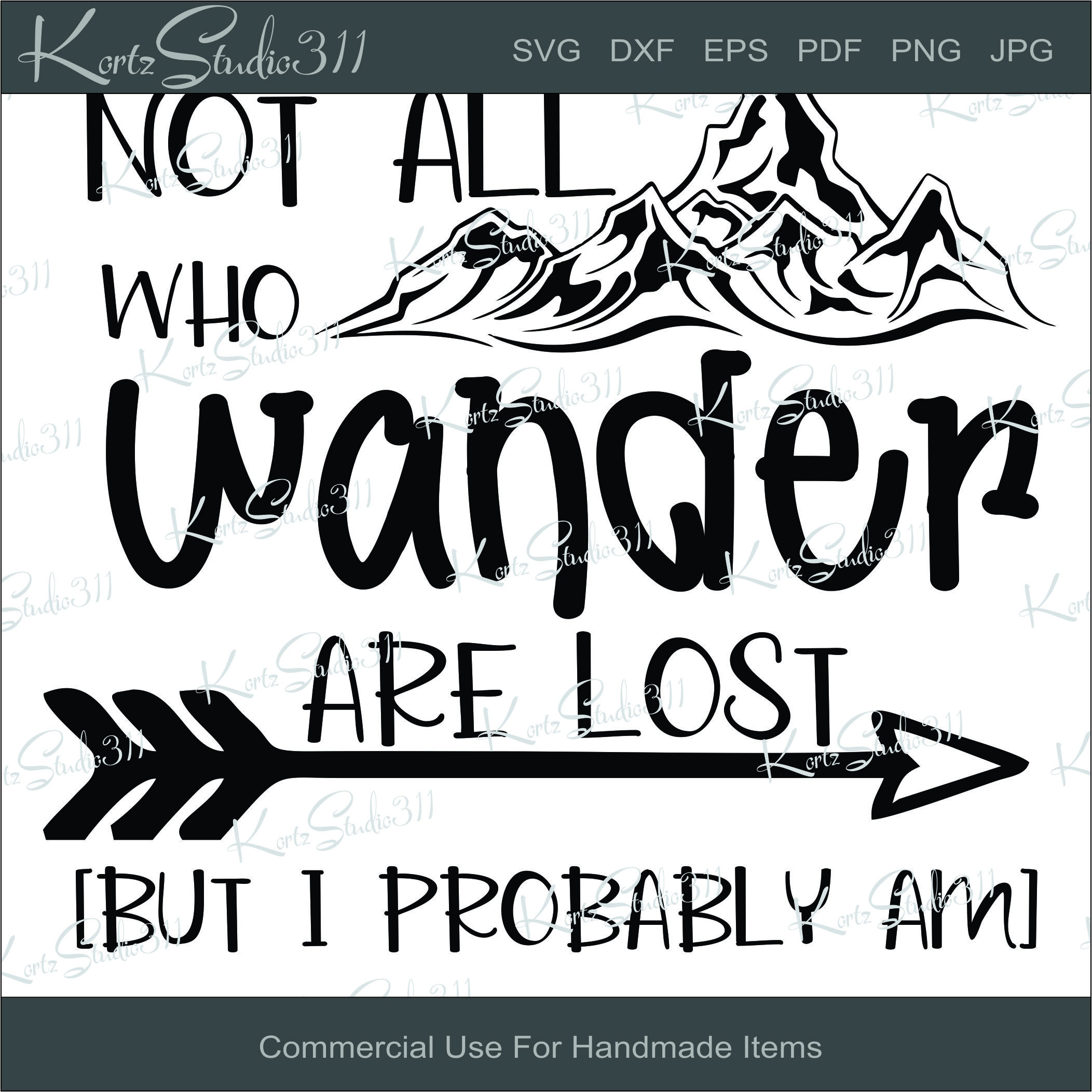 SVG Not all who Wander are Lost Instant Download eps dxf | Etsy