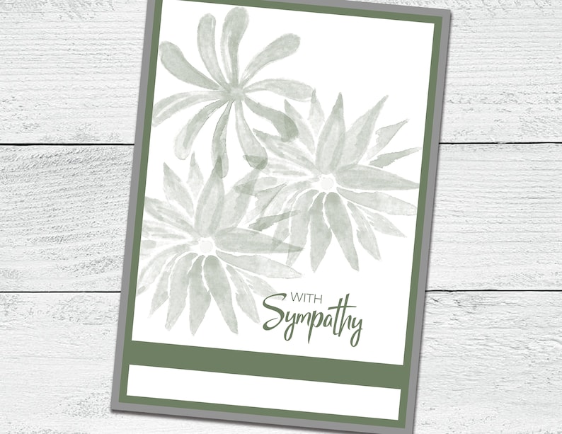 Printable Greeting Card With Sympathy Verse Inside Instant Download SC101 Digital PDF File 5x7 Greeting Card