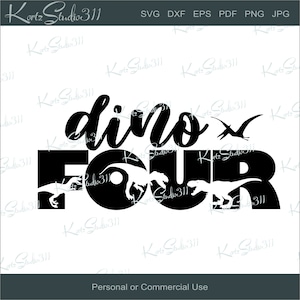 SVG - dinoFOUR - T-Shirt Graphics - Instant Download - Personal and Commercial Use Cut File - svg451