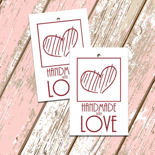 PRINTABLE Handmade With Love Tags Printable Gift Tags - Etsy