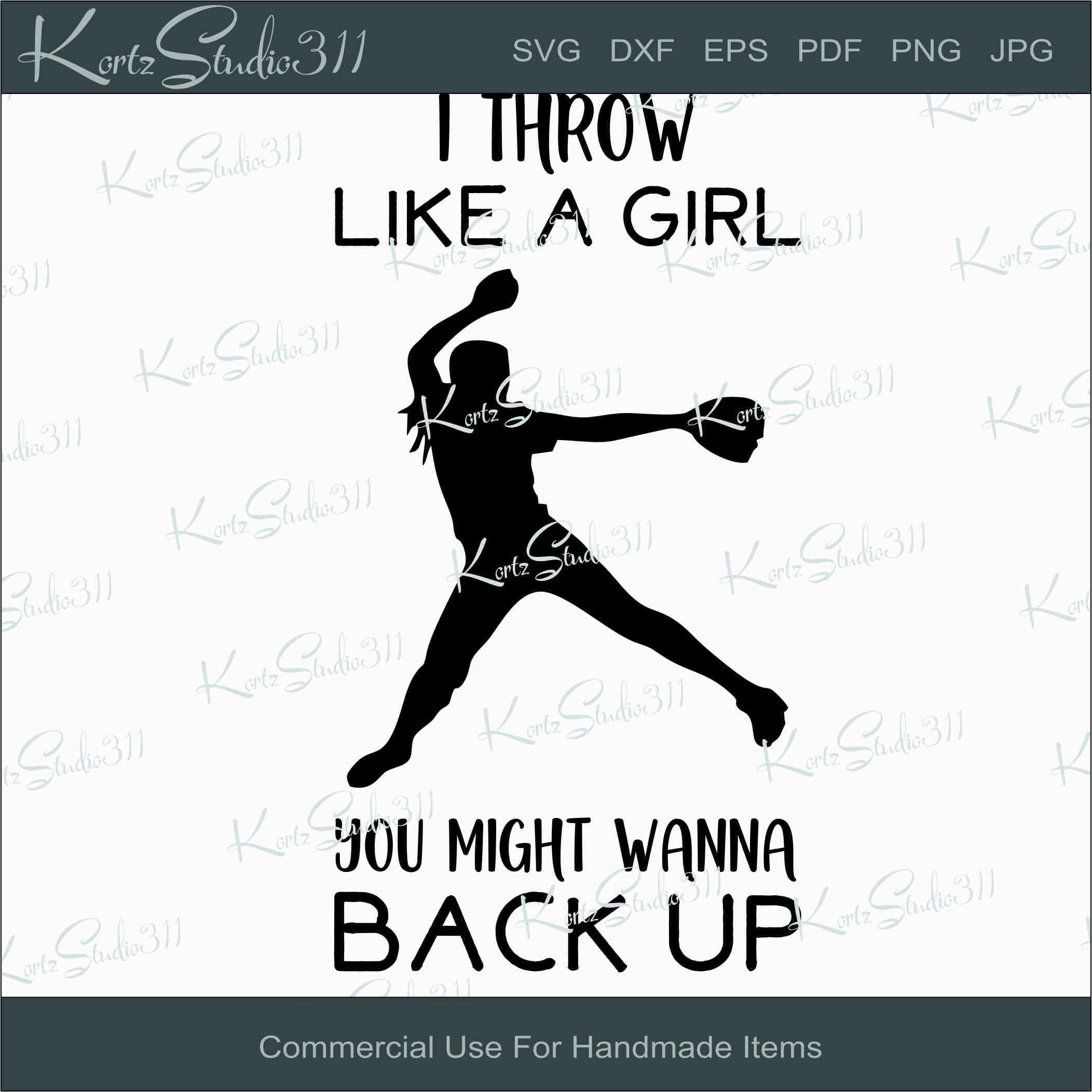 SVG I Throw Like A Girl Instant Download Personal and Etsy