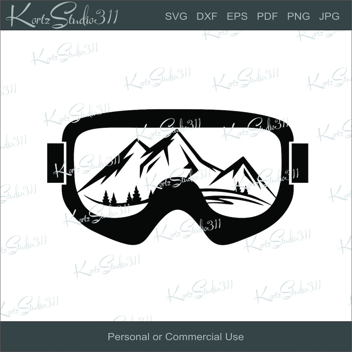 SVG Ski Goggle Reflection T-shirt Graphics Instant | Etsy