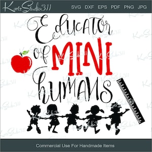 SVG Erzieher der Mini Menschen - Sublimation - Sofort Download - Cut File - Für Cricut - Für Silhouette - Kommerzielle Nutzung Cut File - svg213