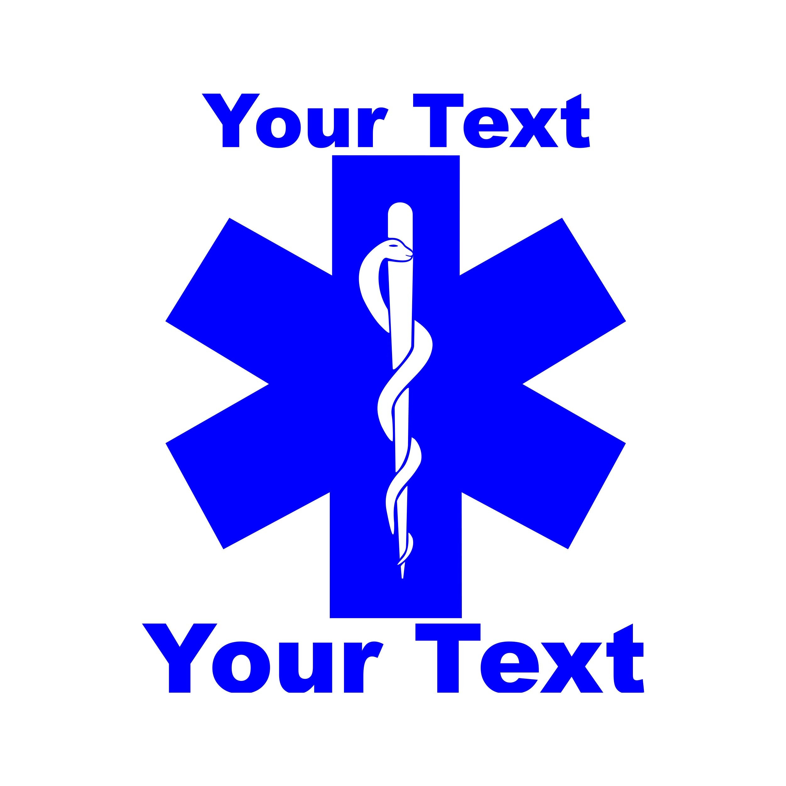 Personalized ems emt star of life decal etsy