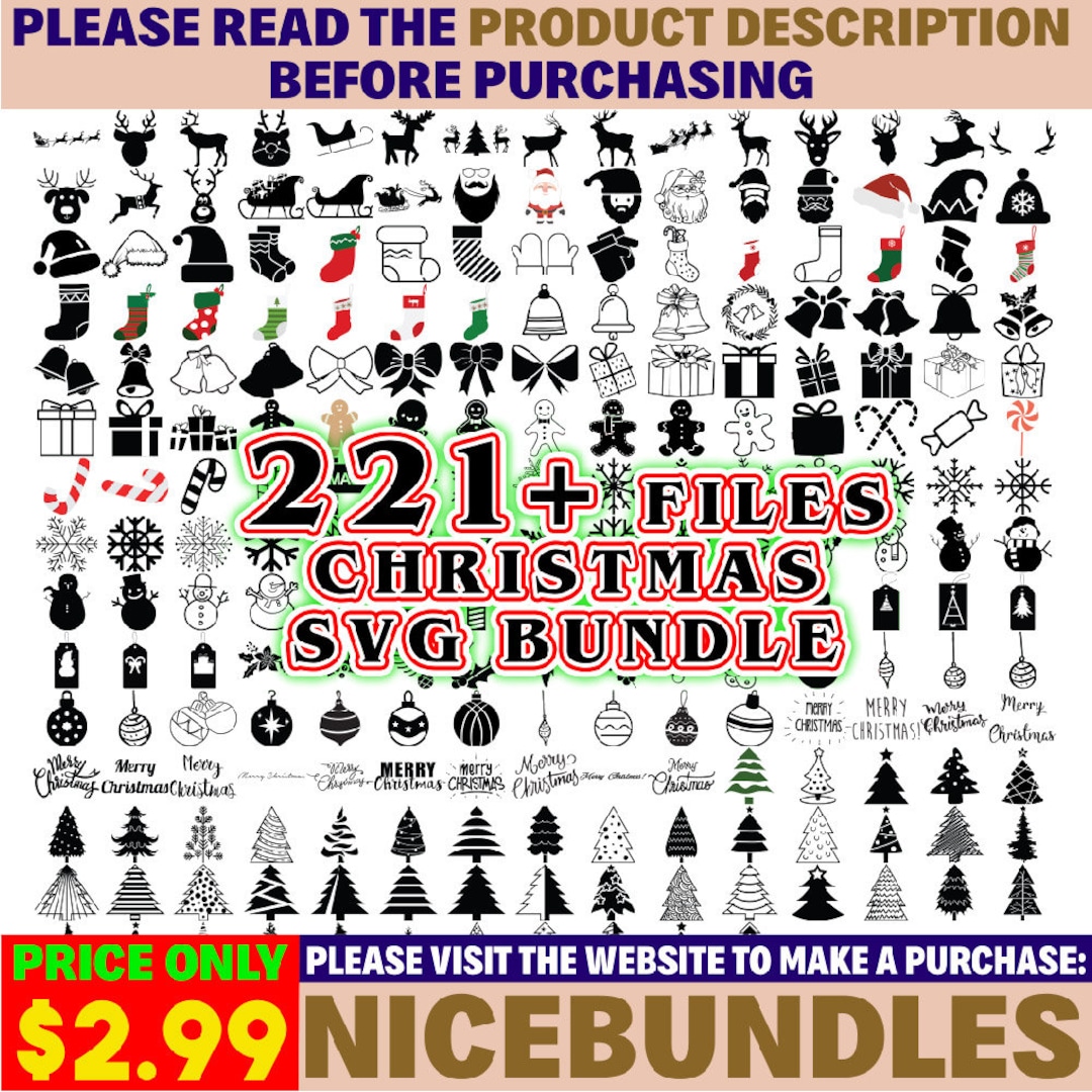 CHRISTMAS SVG Bundle, CHRISTMAS Clipart, Christmas Svg Files for Cricut ...